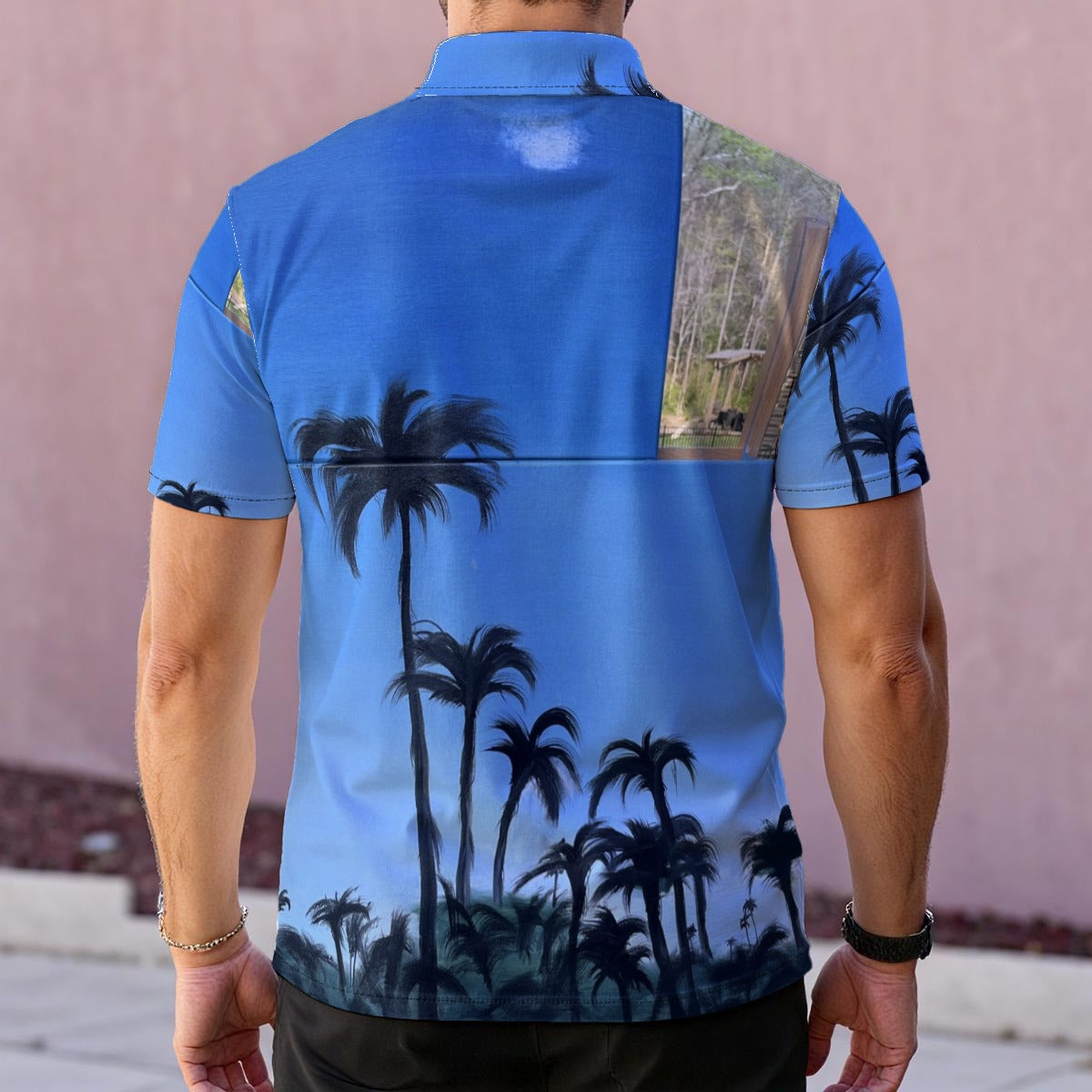 Palms Moon Stacked — Men's Polo Shirt