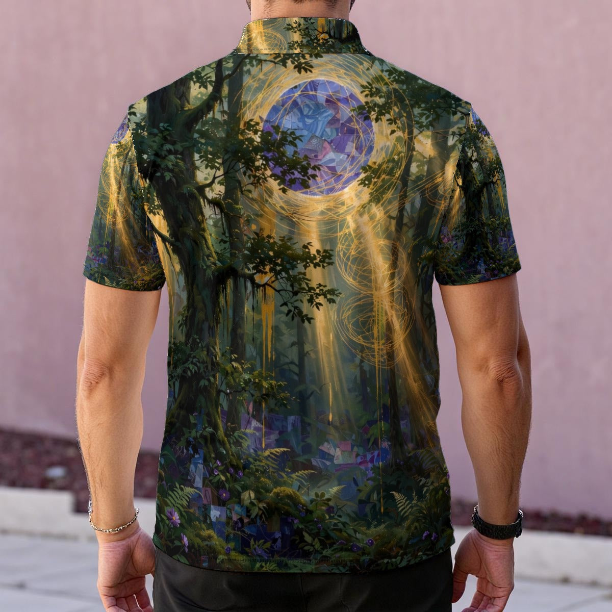 Deepwood Light (AI-Assisted Remix) — Men's Polo Shirt