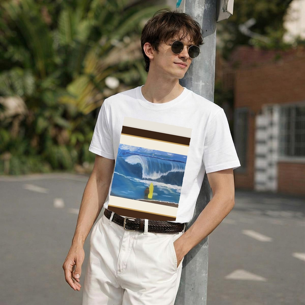 Surfer Wave — Gallery Framed Classic Tee