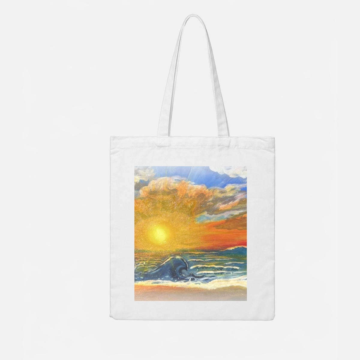Sunset Breakers — Feathered Fade Tote Bag