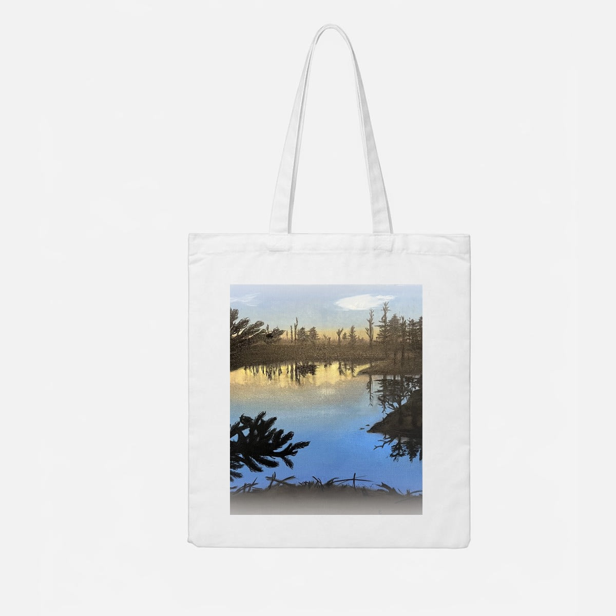 Lake Dawn — Feathered Fade Tote Bag