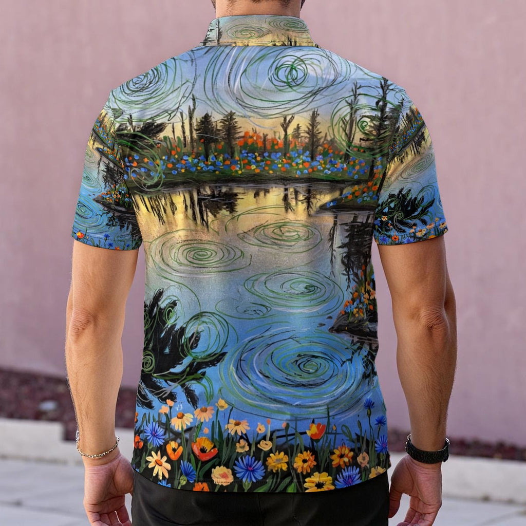 Wild Scribble (AI-Assisted Remix) — Men's Polo Shirt