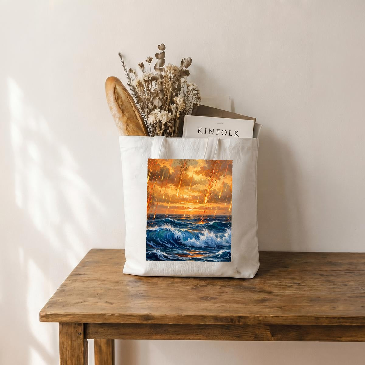 Ember Swell (AI-Assisted Remix) — Swell Remix Canvas Tote Bag