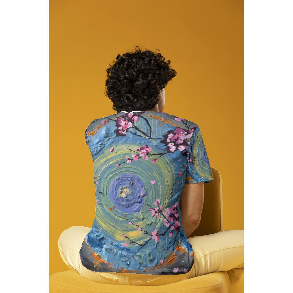 Tidal Blossom (AI-Assisted Remix) — Ocean Remix All-Over Print Tee