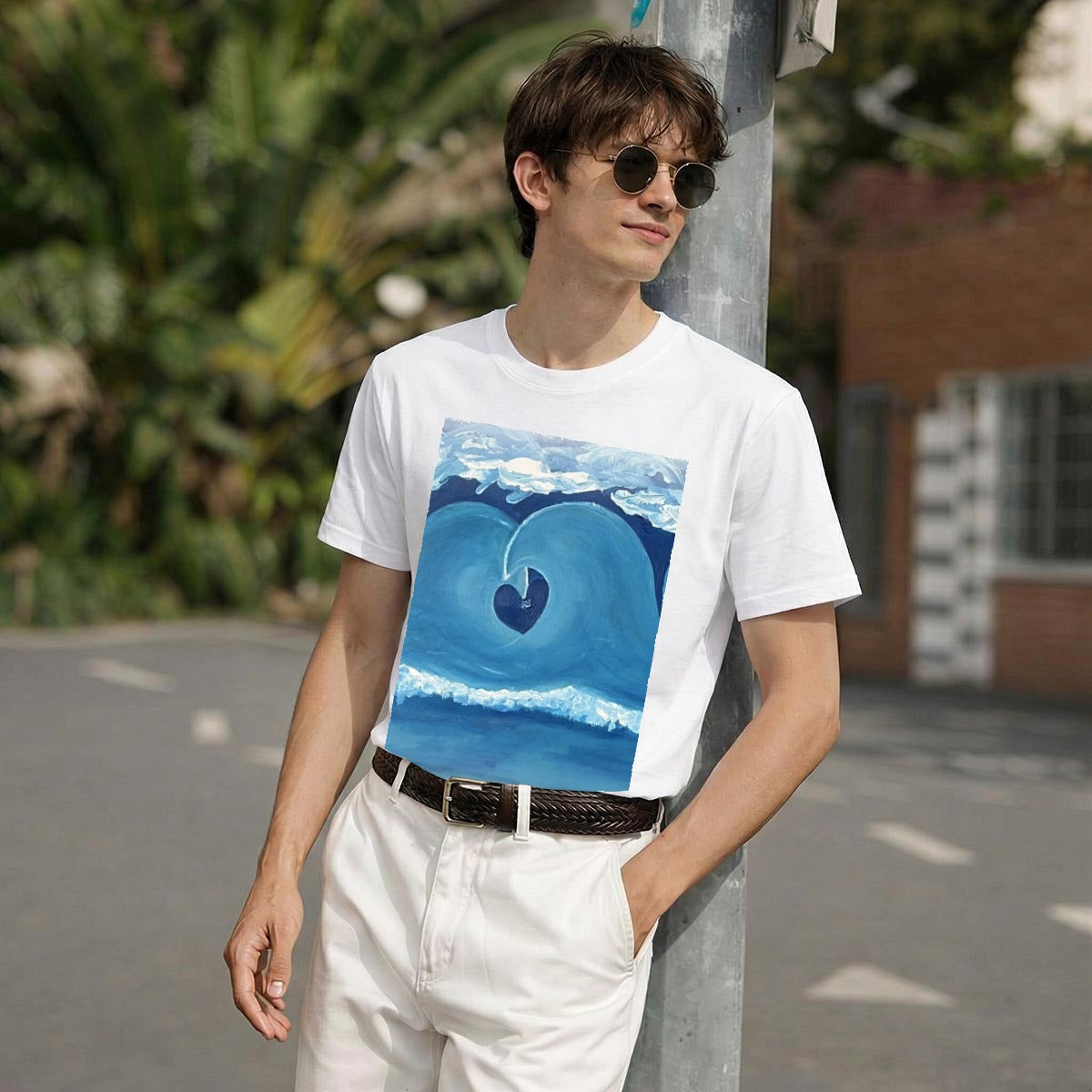 Heart Wave — Feathered Fade Classic Tee
