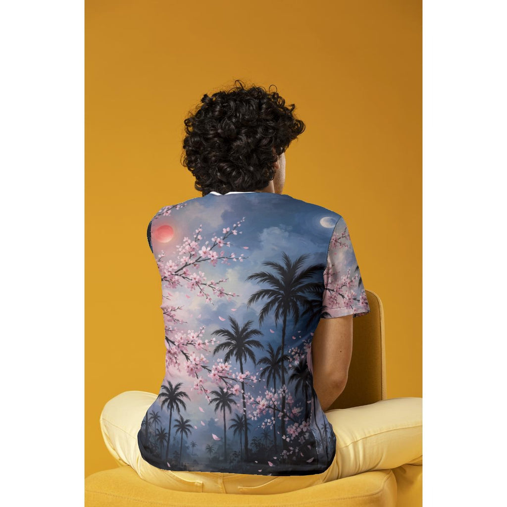 Blossom Palms (AI-Assisted Remix) — Palms Remix All-Over Print Tee