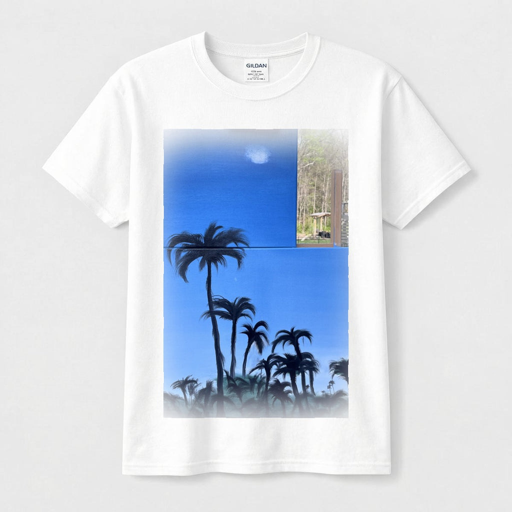Palms Moon Stacked — Feathered Fade Classic Tee