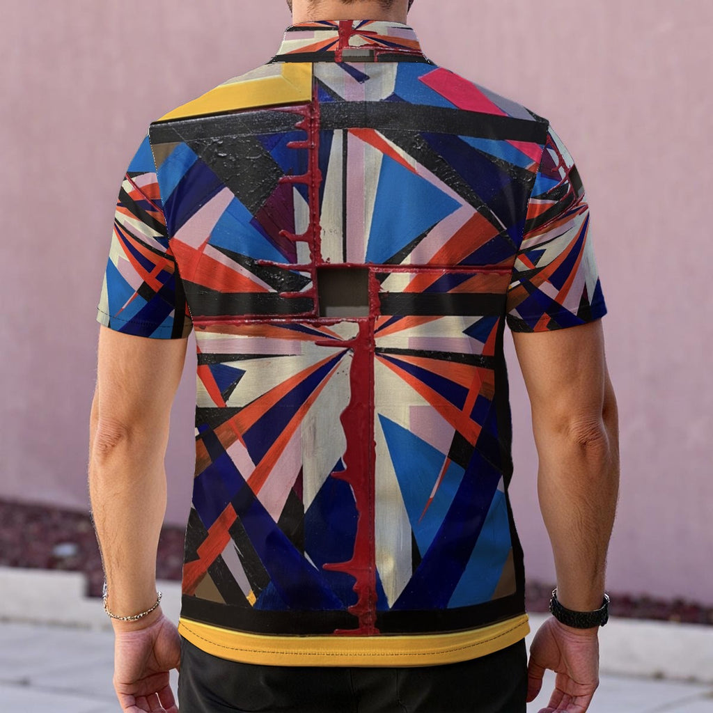 Starburst Geo — Men's Polo Shirt