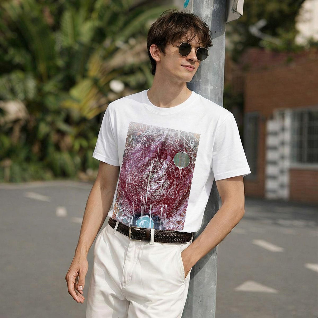 Red Drip Vortex — Feathered Fade Classic Tee
