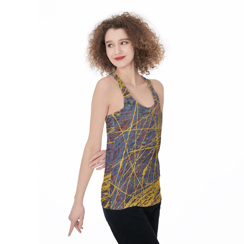 Yellow Drip Scribble — All-Over Print Tank