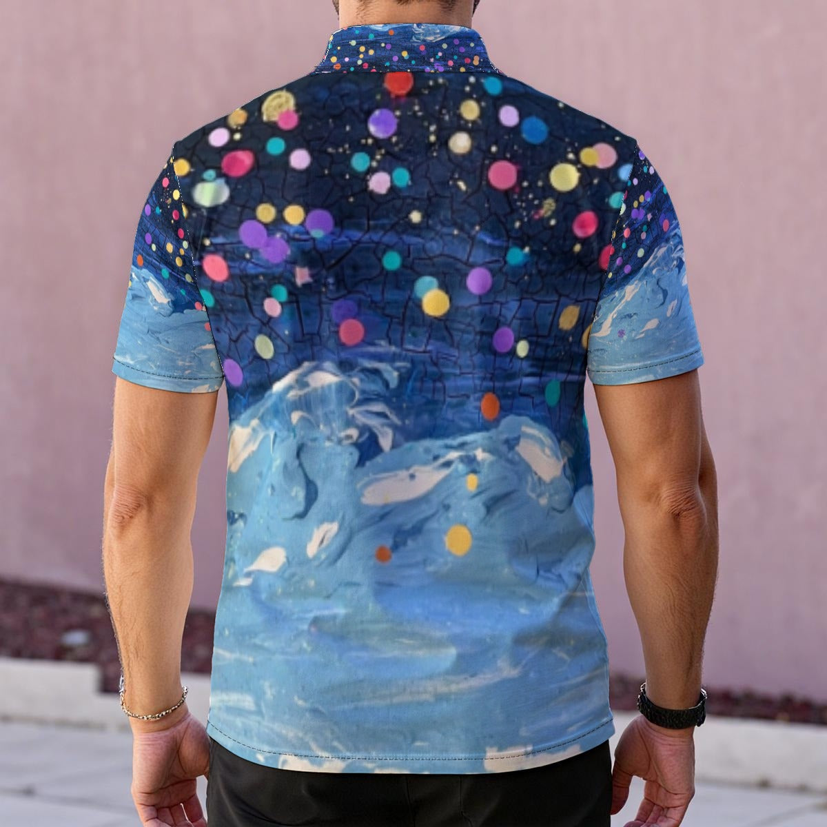Confetti Tide (AI-Assisted Remix) — Men's Polo Shirt