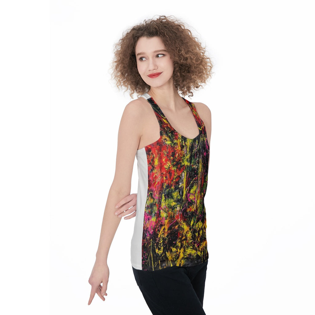 Scarlet Static (AI-Assisted Remix) — Static Remix Women's Racerback Tank