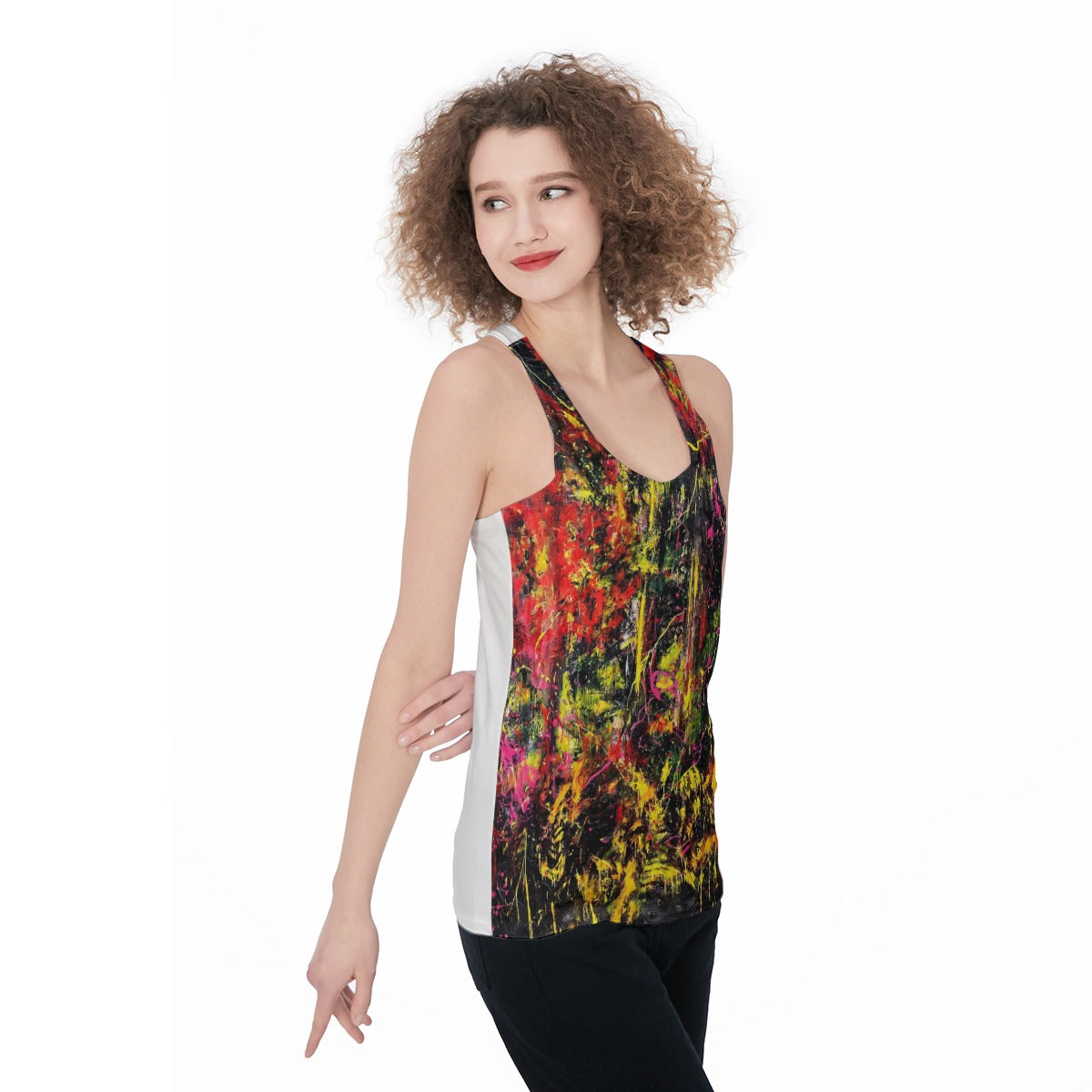 Scarlet Static (AI-Assisted Remix) — Static Remix Women's Racerback Tank