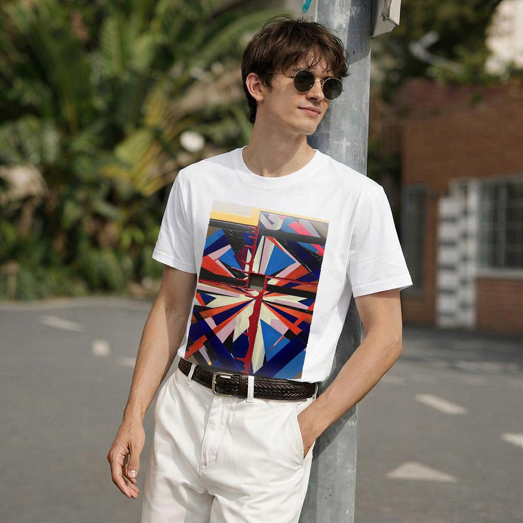 Starburst Geo — Feathered Fade Classic Tee