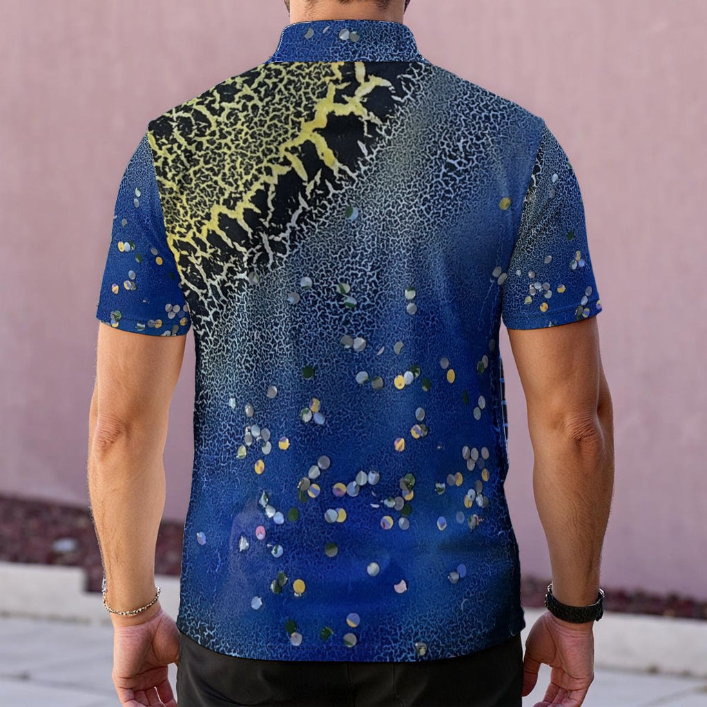 Crackle Starry Night — Men's Polo Shirt