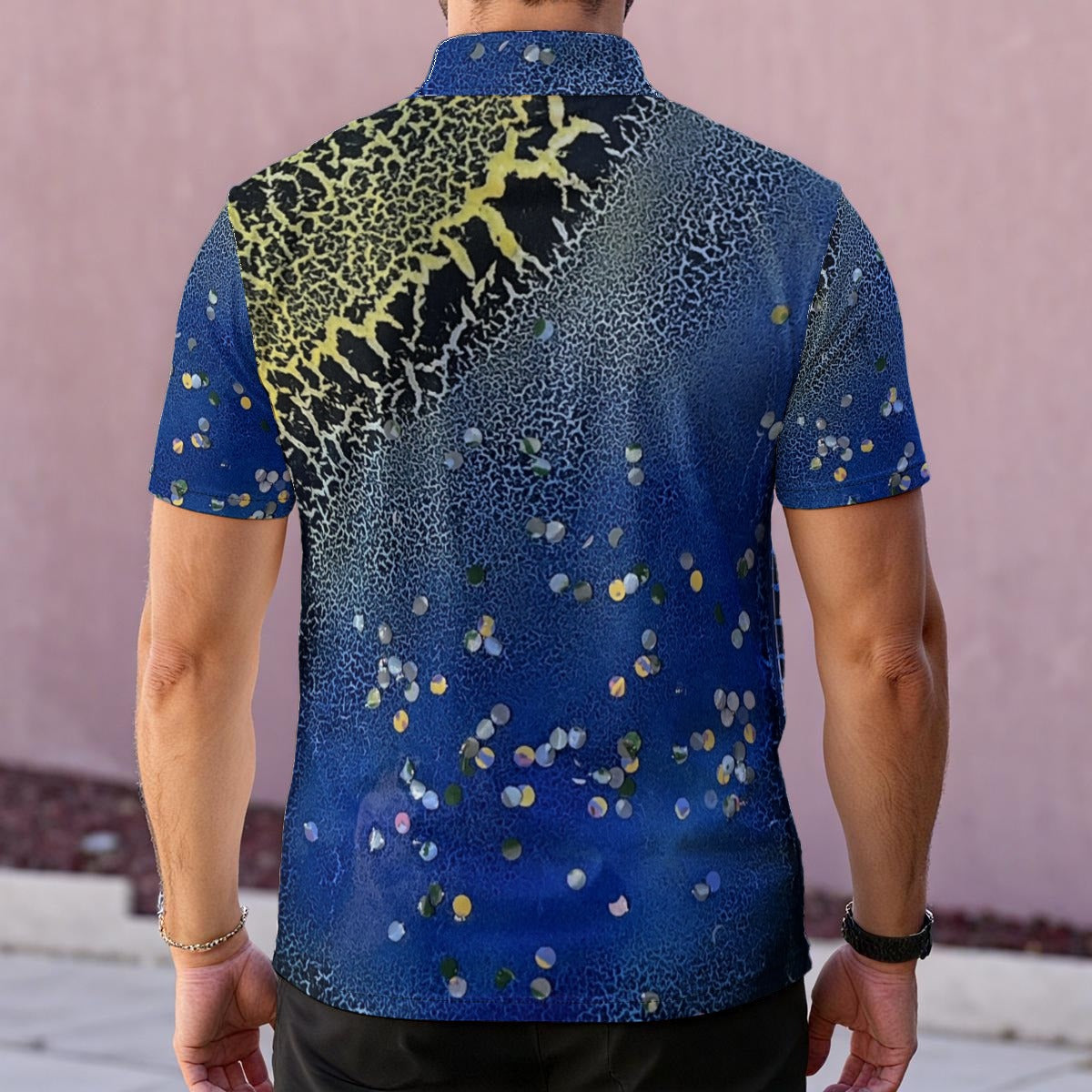 Crackle Starry Night — Men's Polo Shirt