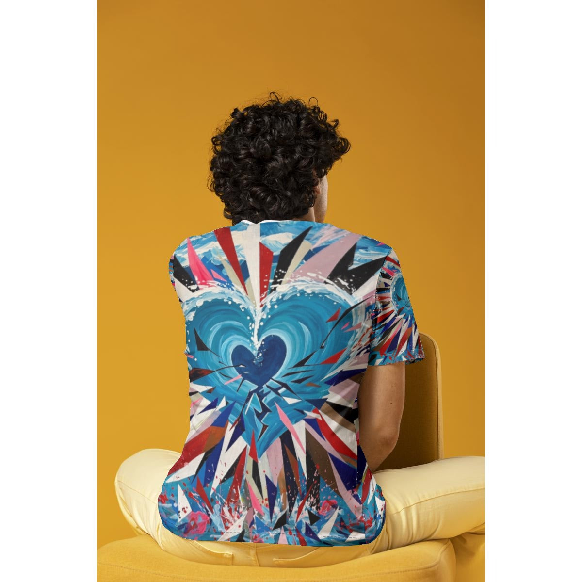 Heart Burst (AI-Assisted Remix) — Burst Remix All-Over Print Tee