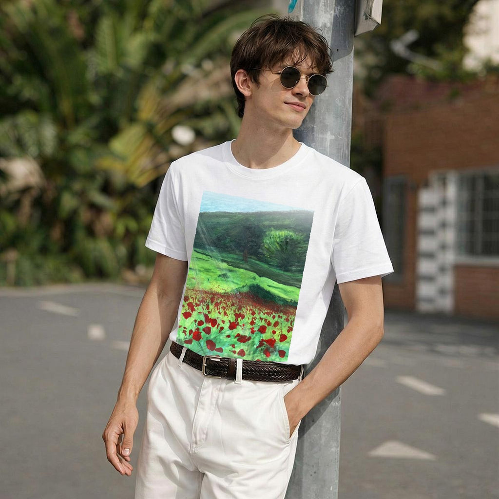 Poppy Field — Feathered Fade Classic Tee