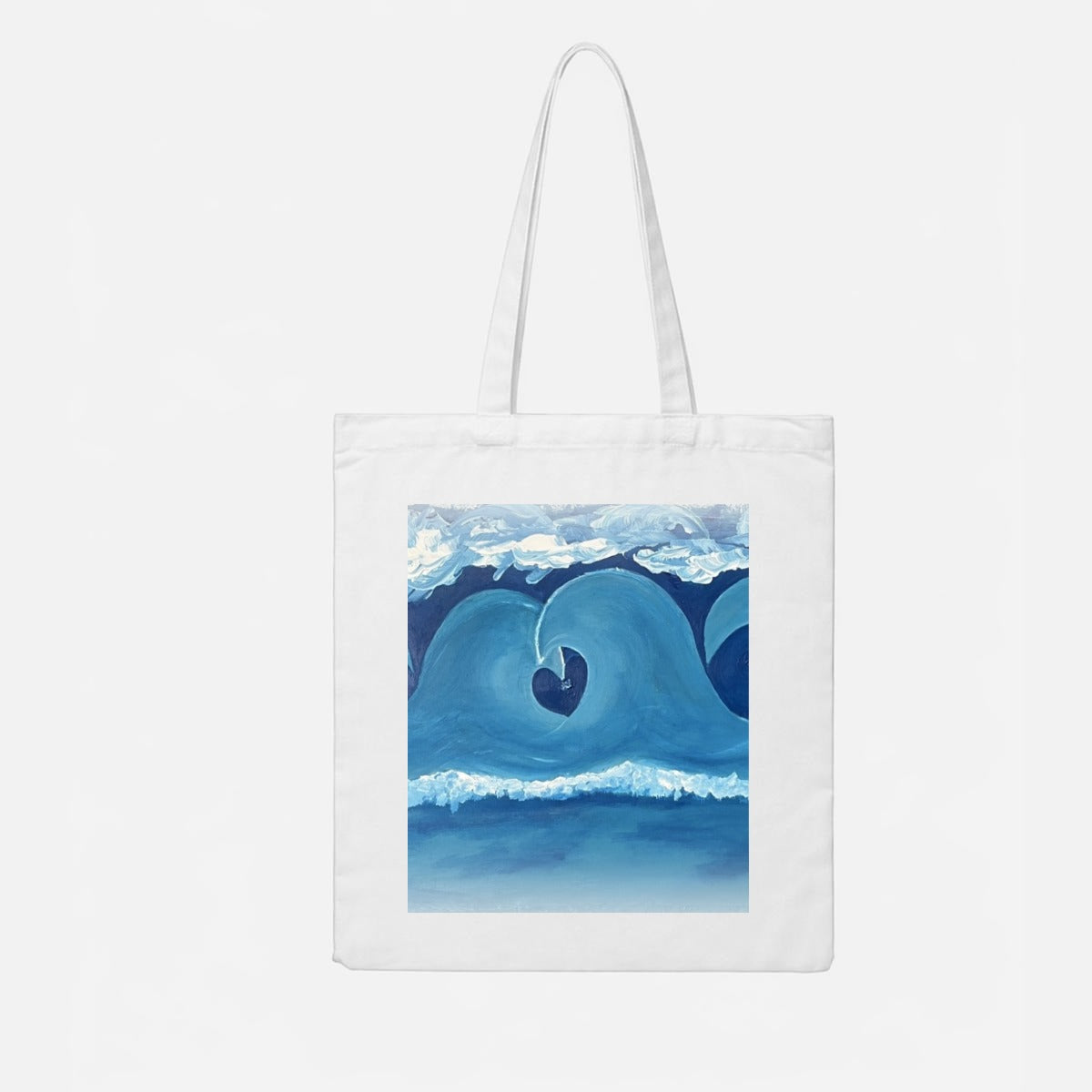 Heart Wave — Feathered Fade Tote Bag