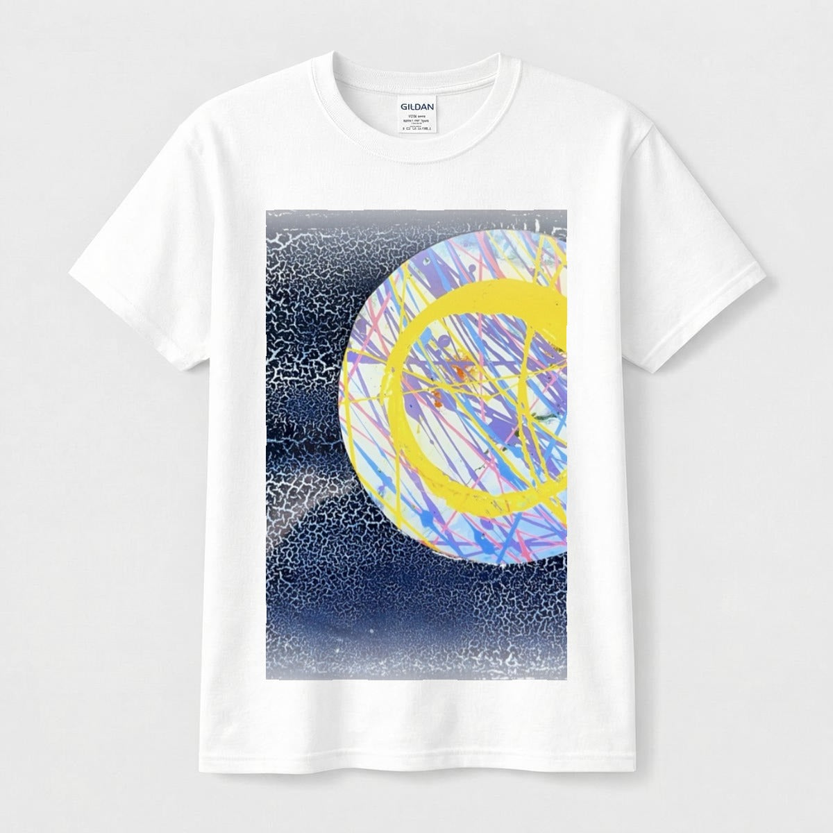 Yellow Scribble Circle — Feathered Fade Classic Tee
