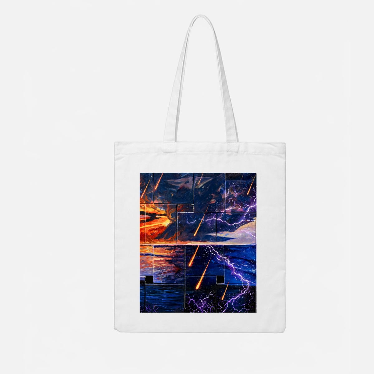 Meteor Ember Storm (AI-Assisted Remix) — Storm Remix Canvas Tote Bag