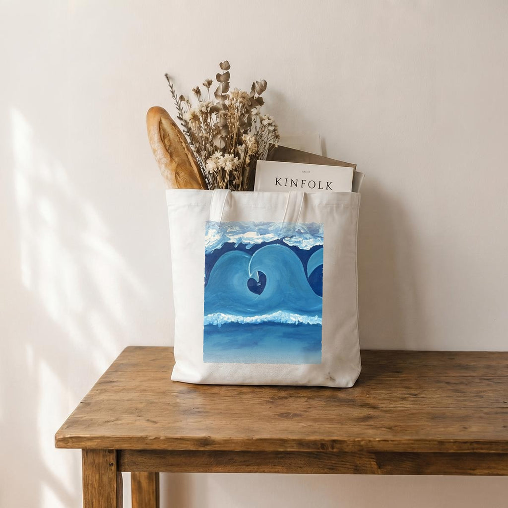 Heart Wave — Feathered Fade Tote Bag