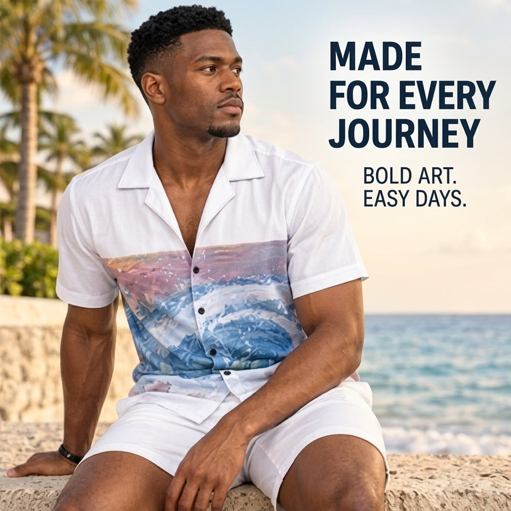 Wave Barrel Men's White Hawaiian Shirt