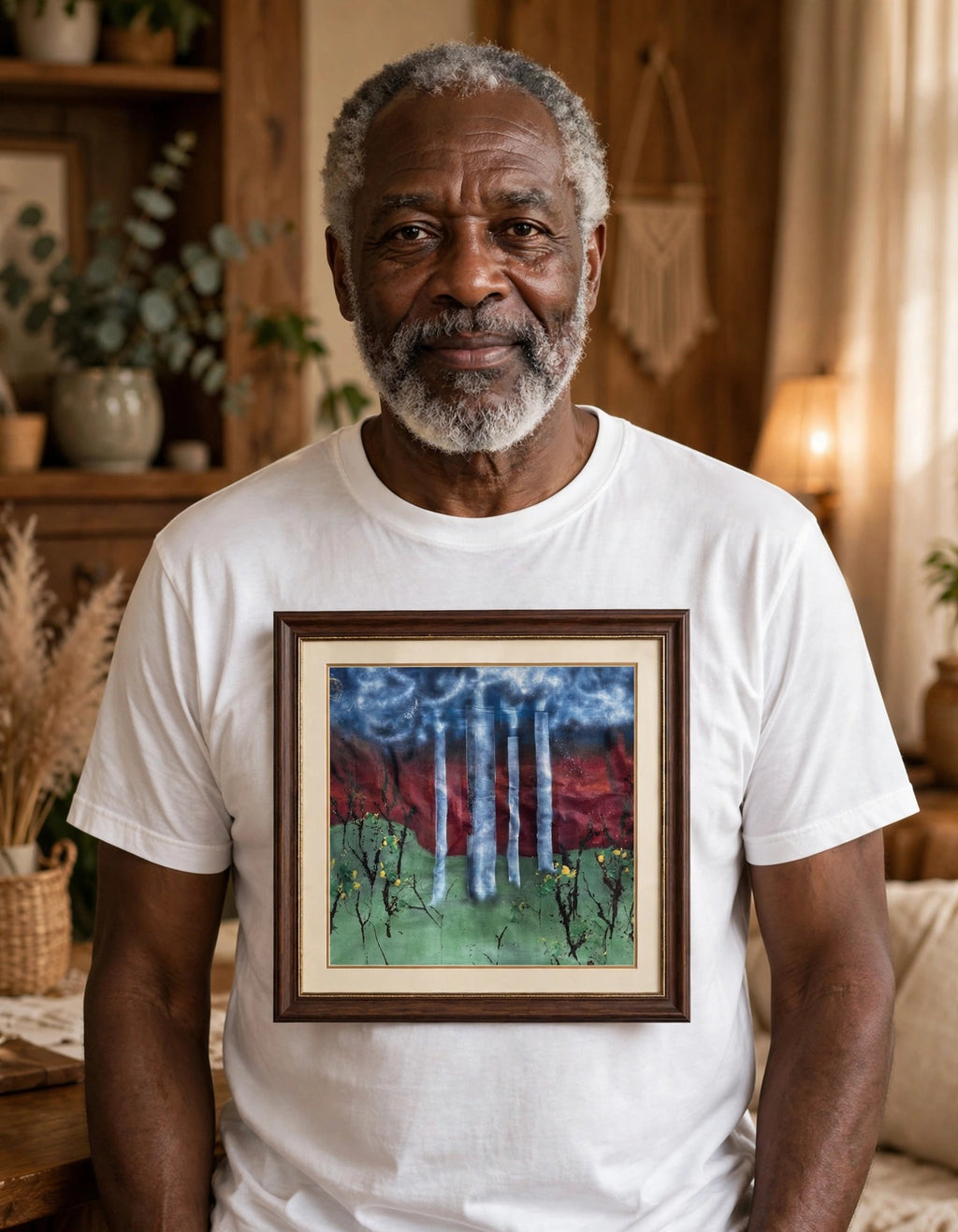Night Birches — Gallery Framed Classic Tee