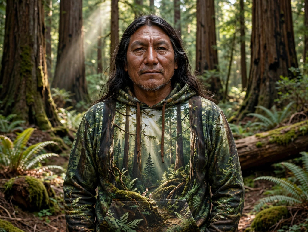 Deepwood Light (AI-Assisted Remix) — Woodland Remix Pullover Hoodie