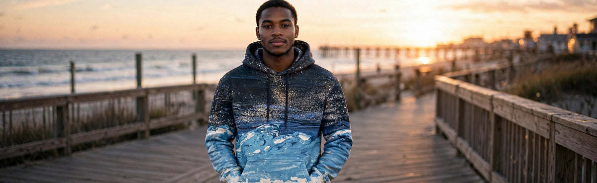 Ocean Waves — Wave Art Pullover Hoodie