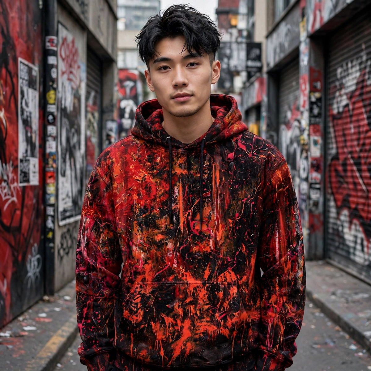 Scarlet Static (AI-Assisted Remix) — Static Remix Pullover Hoodie