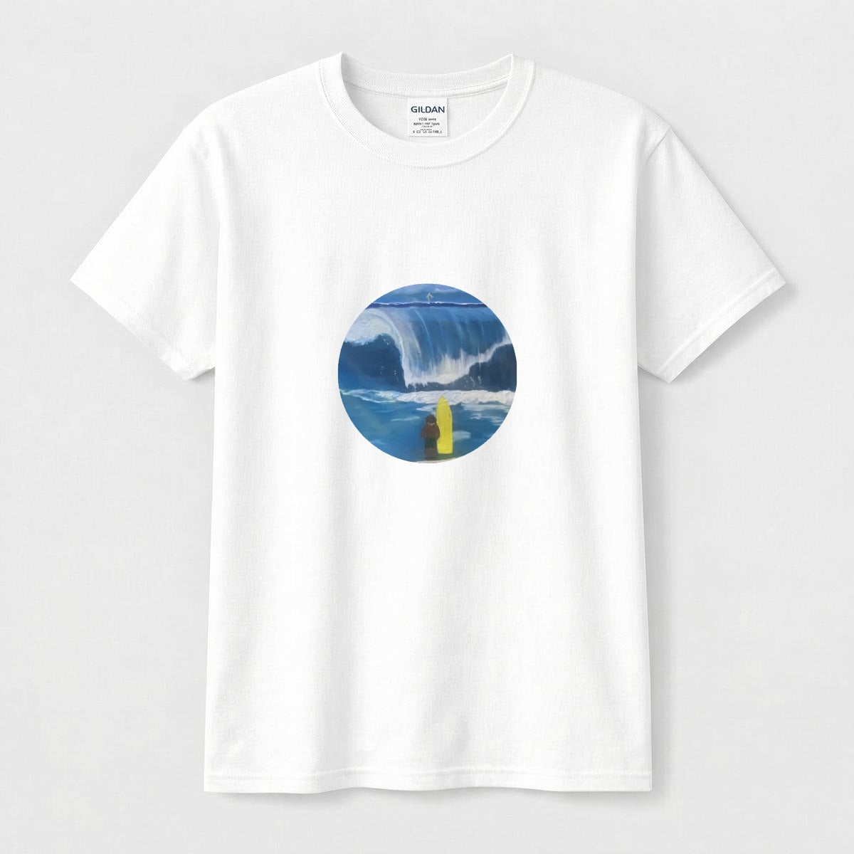 Surfer Wave circle logo tee flat front