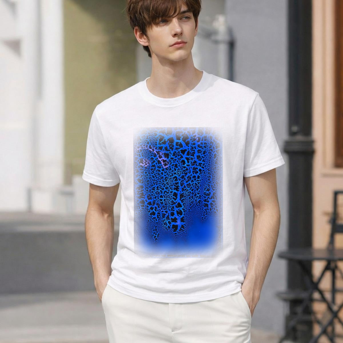 Tainted Love feathered fade classic tee on model